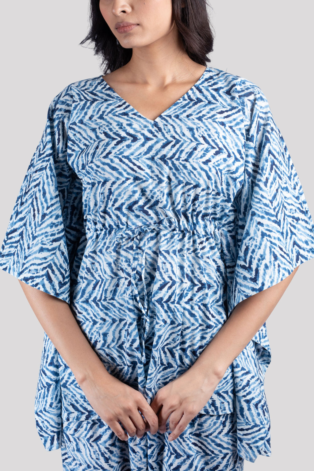 WOMEN SOFT COTTON SHORT KAFTAN NIGHT SUIT SET