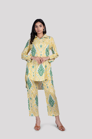 WOMEN SOFT COTTON CO ORD SET IKAT PRINT