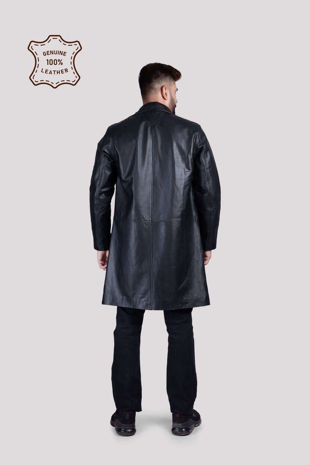 MENS LEATHER LONG JACKET