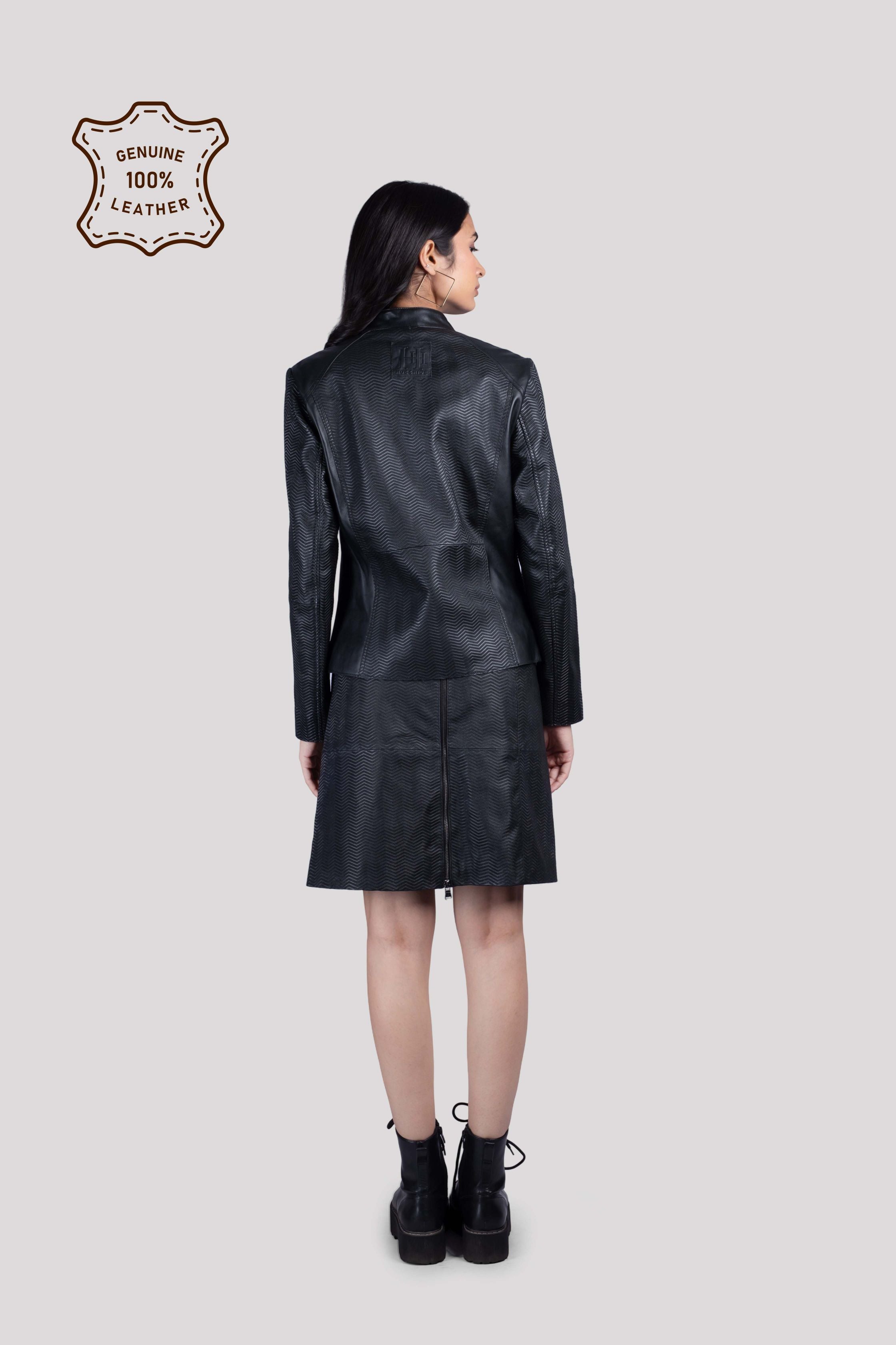 LADIES LEATHER JACKET WITH PRINT ON LEATHER