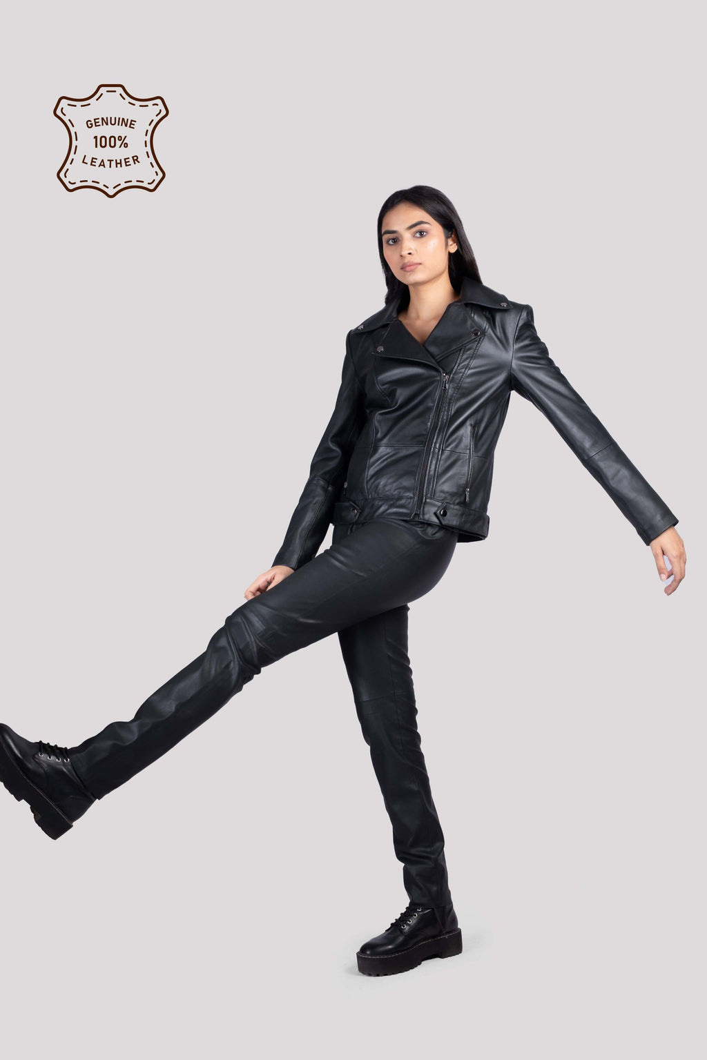 LADIES JEANS IN REAL STRETCH LEATHER