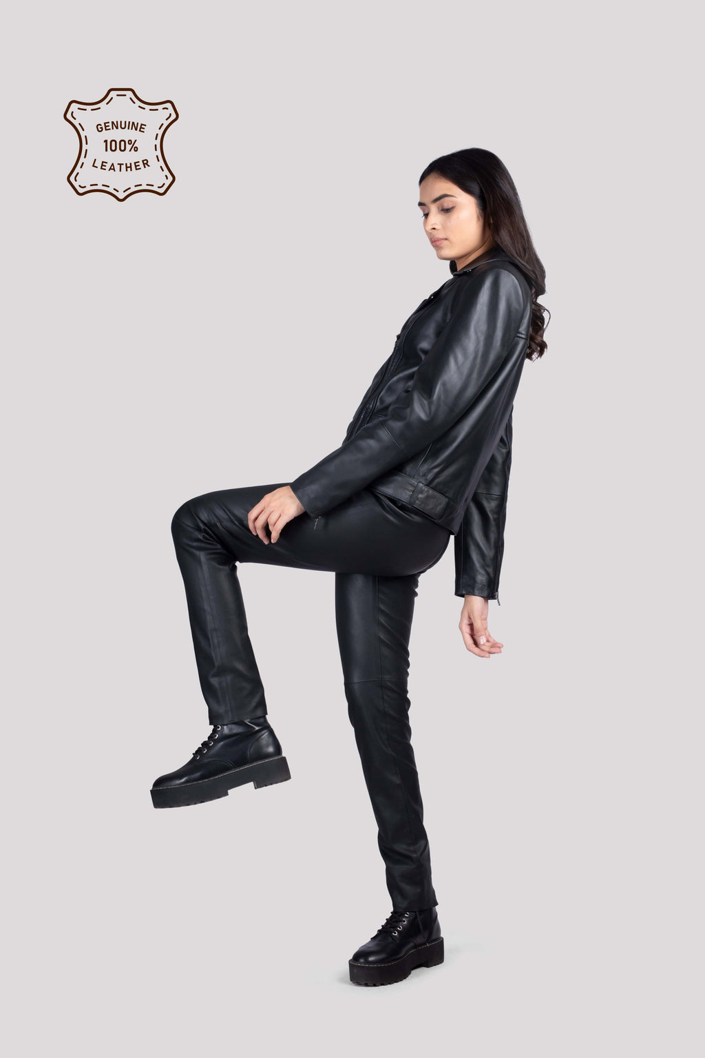 LADIES JEANS IN REAL STRETCH LEATHER