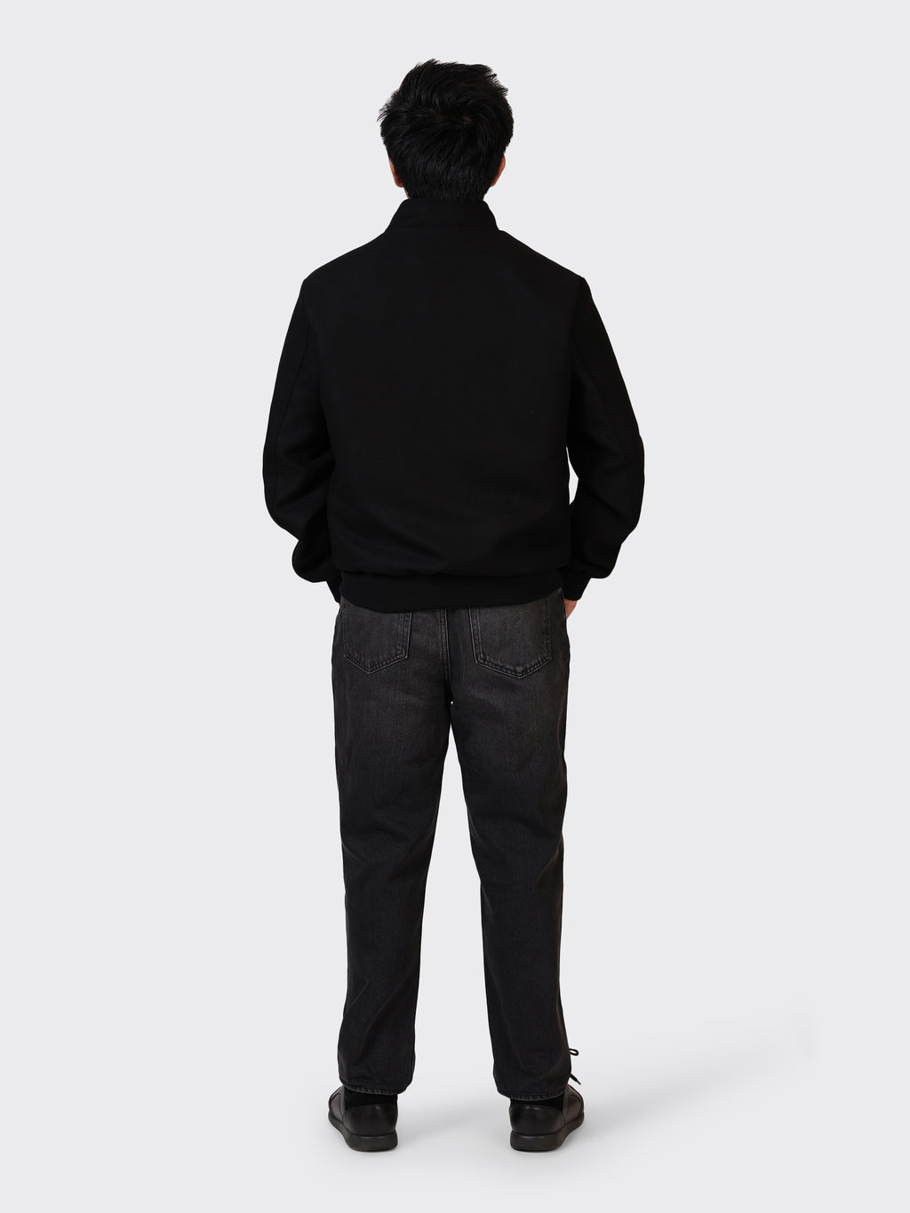MENS COLLEGE WOOLLEN JACKET-BLACK