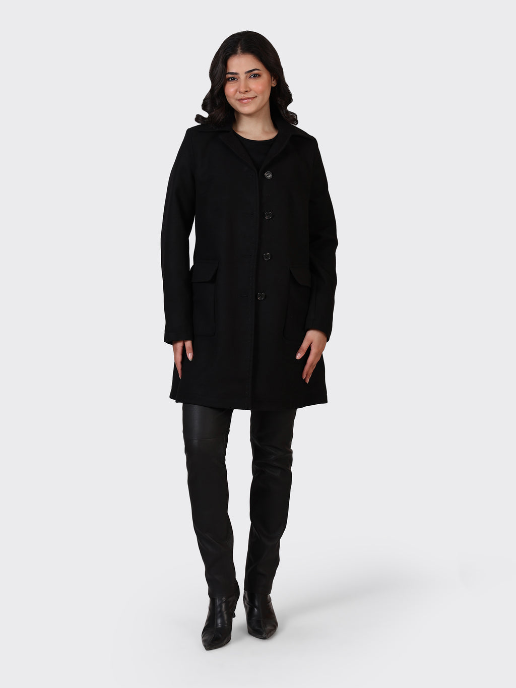 LADIES WOOLLEN JACKET-BLACK