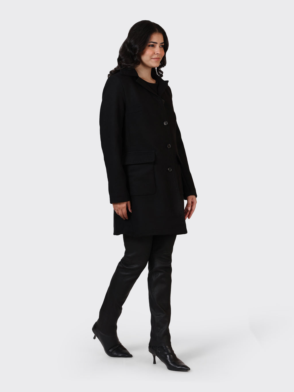 LADIES WOOLLEN JACKET-BLACK