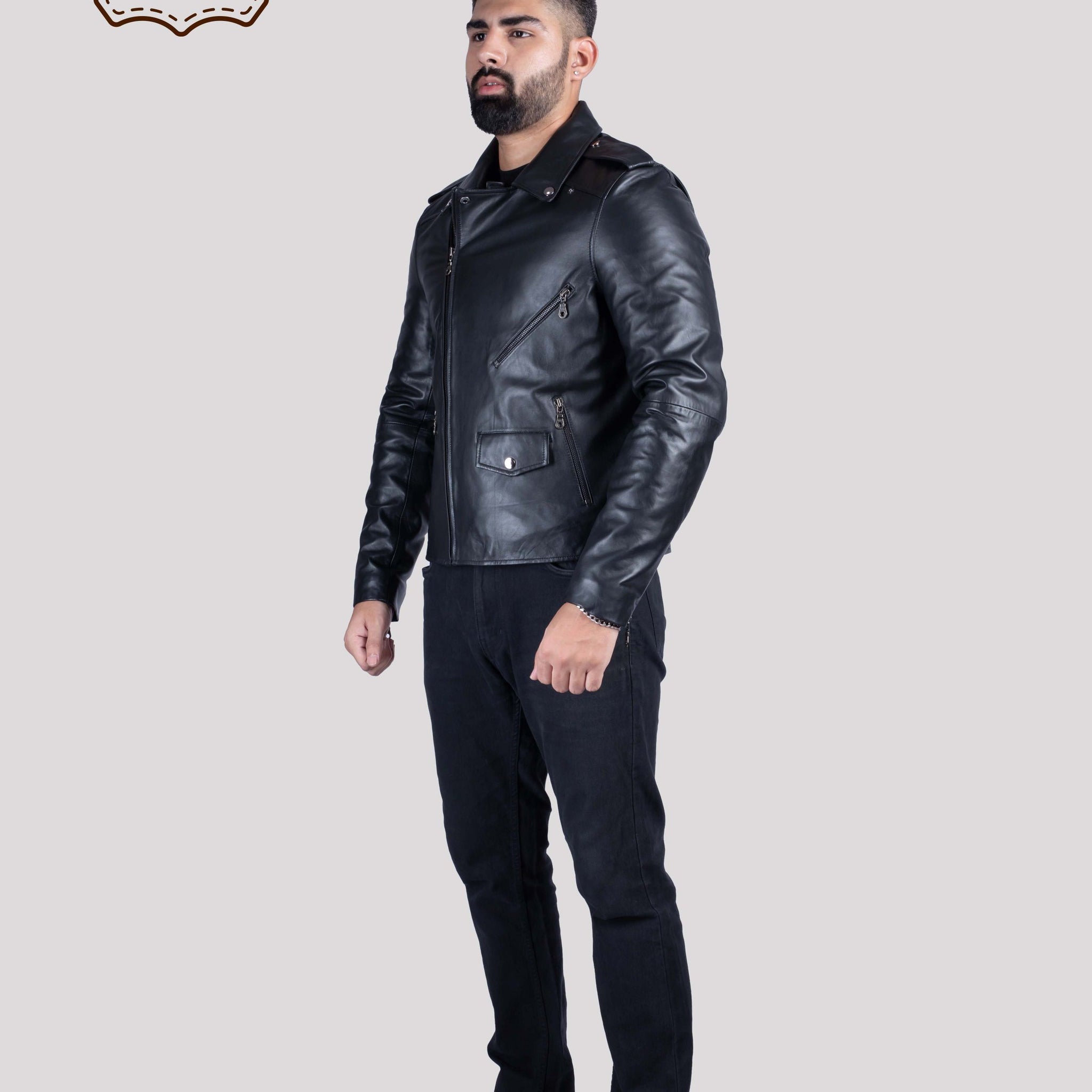 MENS BIKER LEATHER JACKET