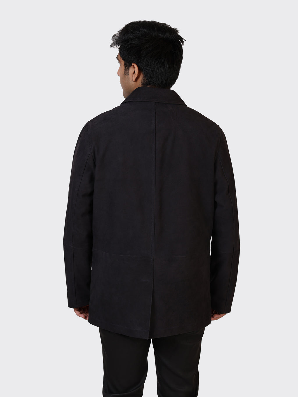 MENS BLAZER LEATHER JACKET-NAVY