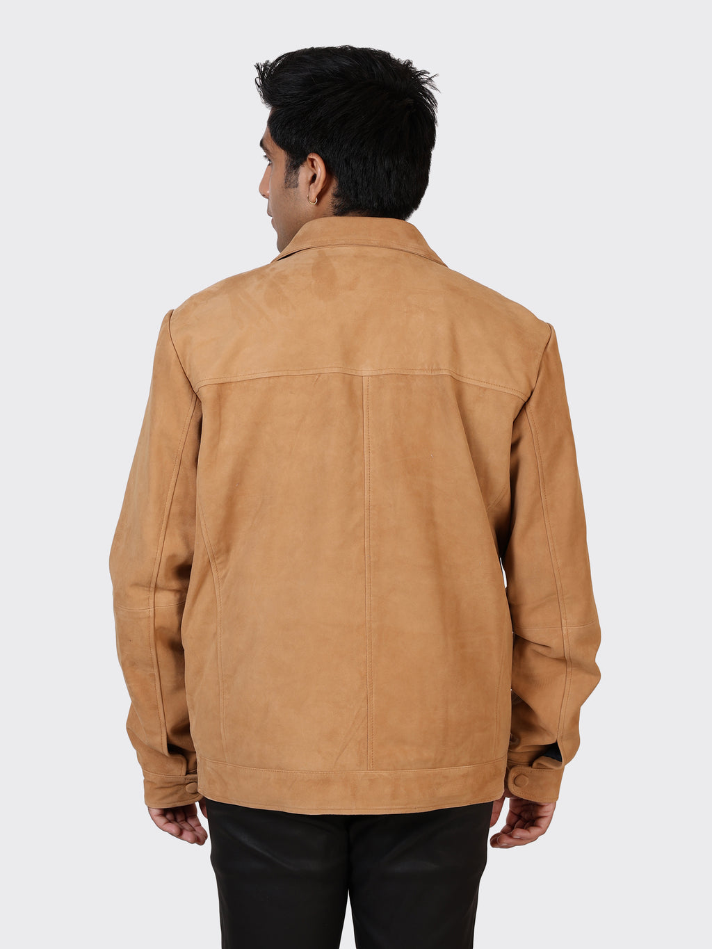 MENS SUEDE LEATHER JACKET-SAND