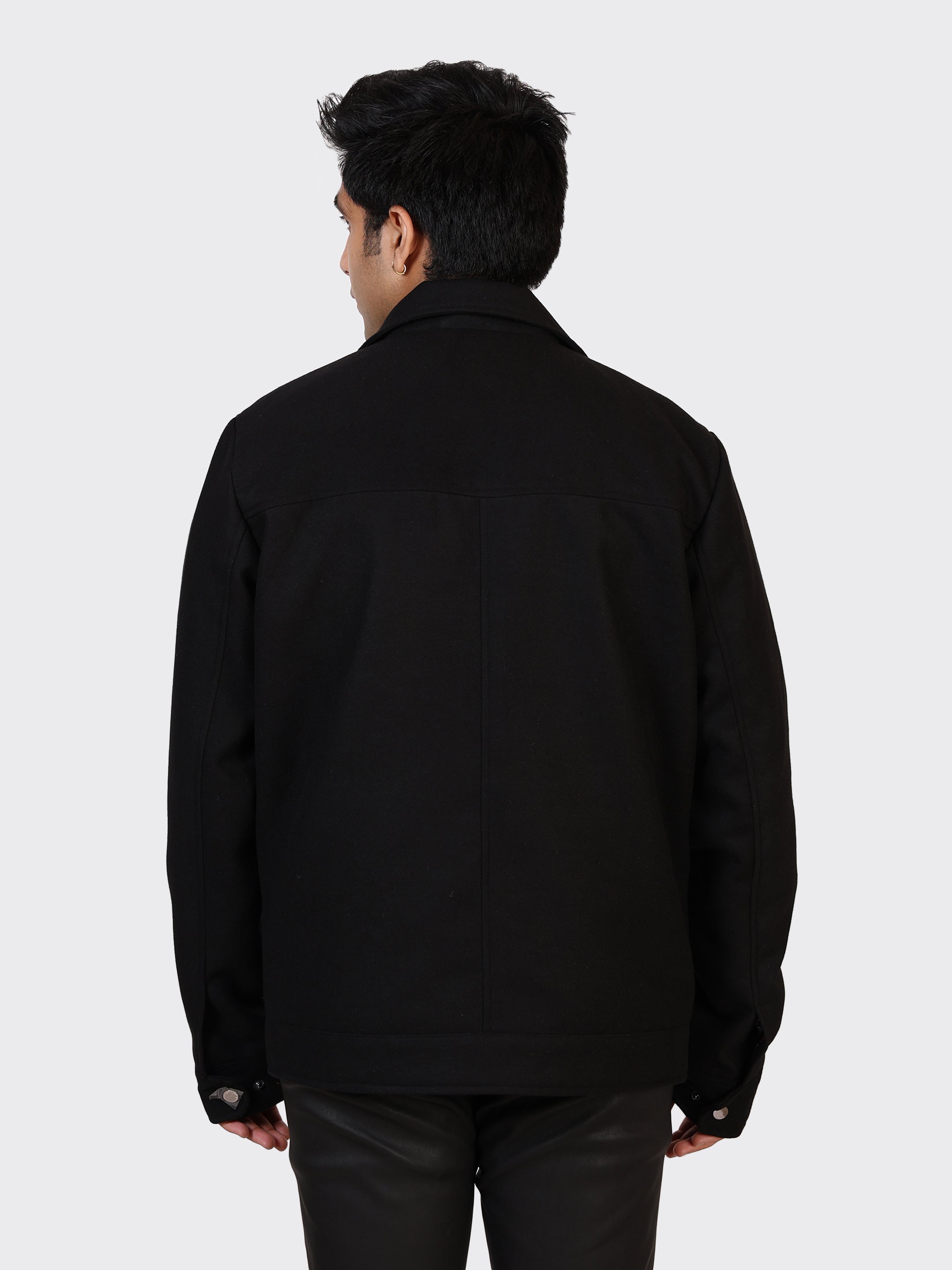 MENS WOOLLEN JACKET-BLACK