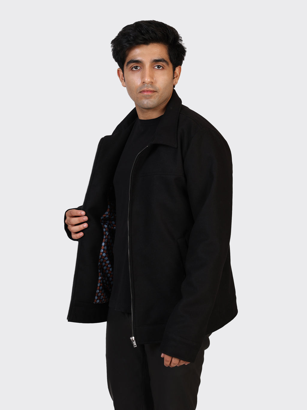 MENS WOOLLEN JACKET-BLACK