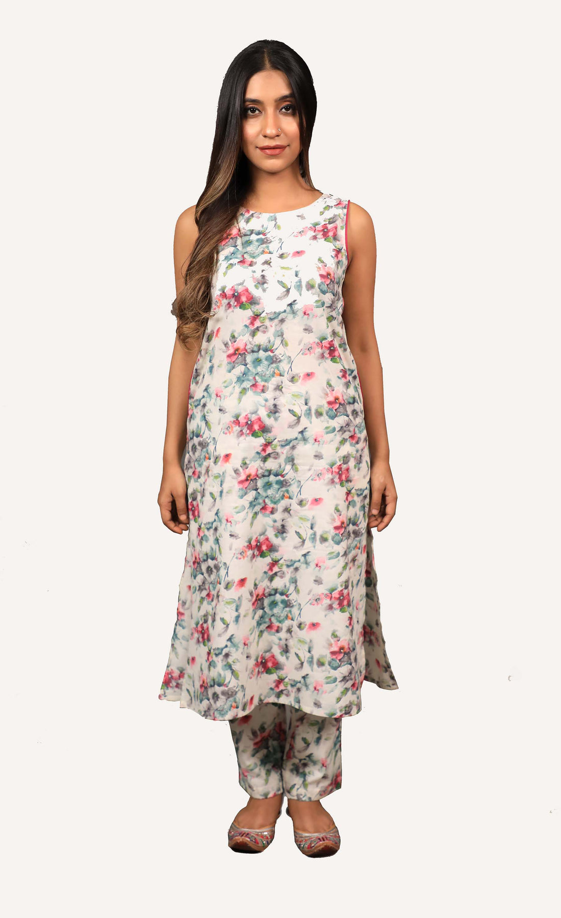 WOMEN SOFT COTTON KURTA SET FLORAL PRINT