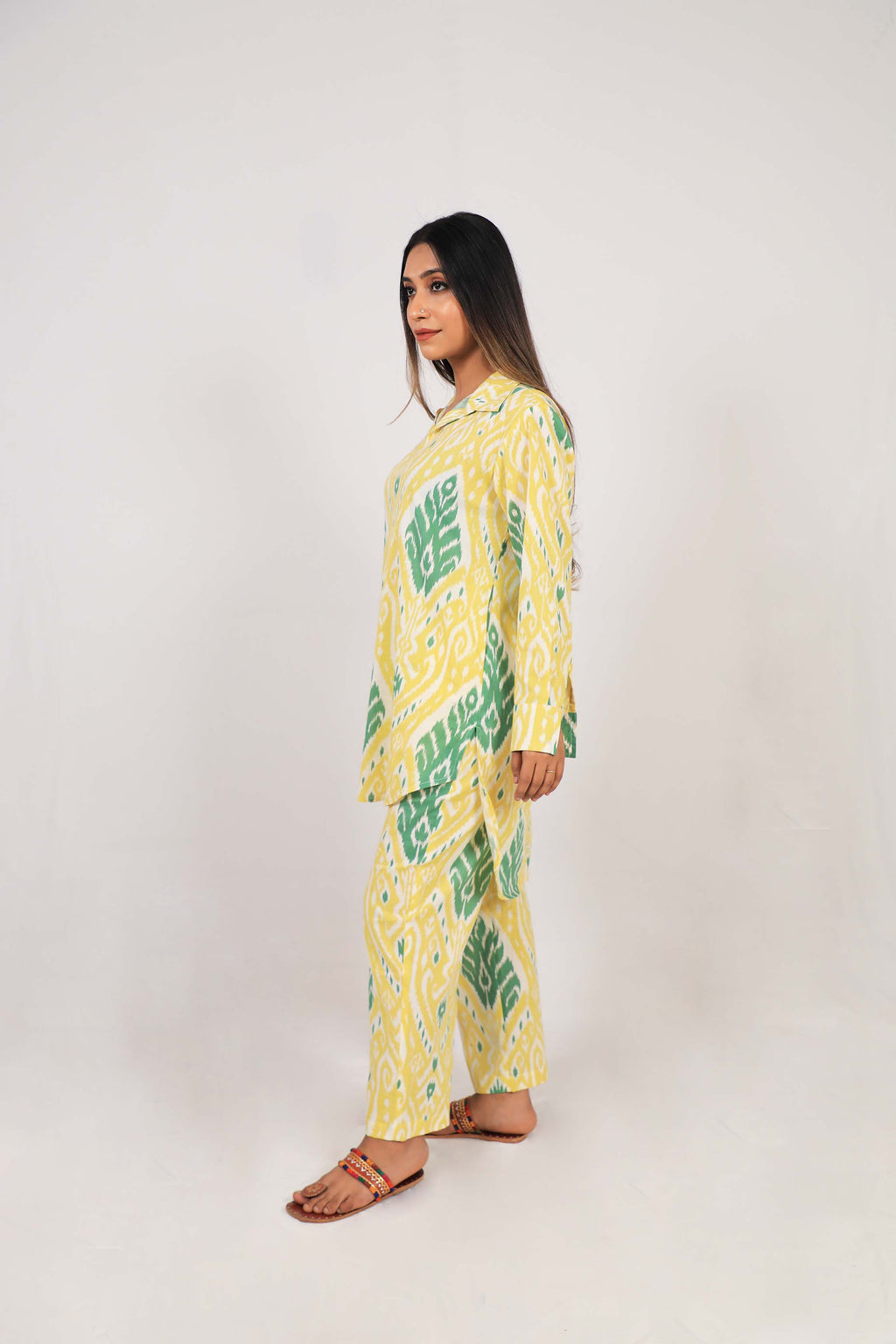 WOMEN SOFT COTTON CO ORD SET IKAT PRINT