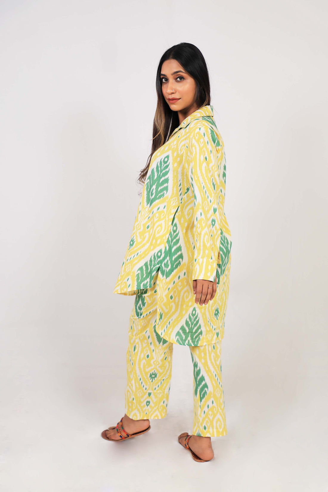 WOMEN SOFT COTTON CO ORD SET IKAT PRINT