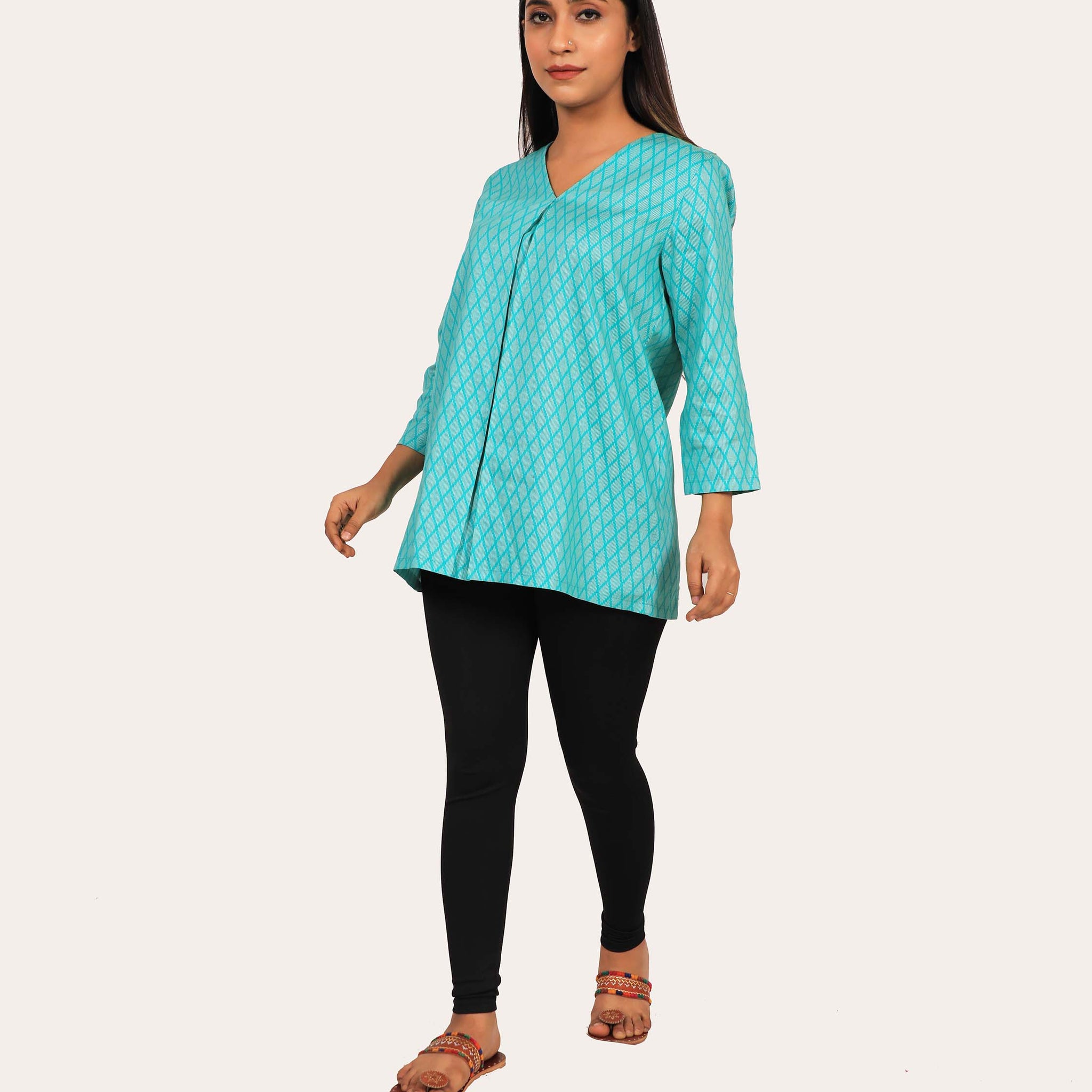 WOMEN SUMMER COTTON A LINE KURTI