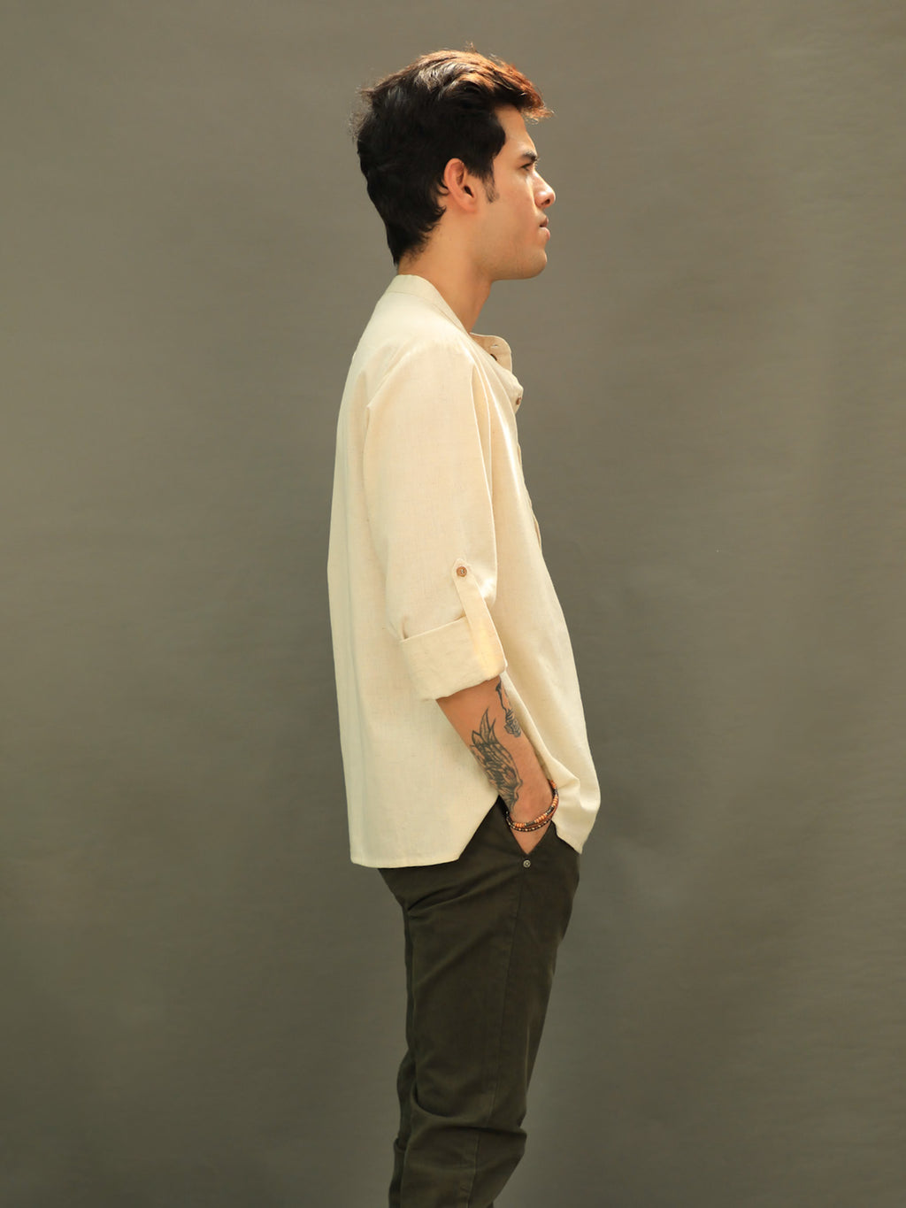 COTTON FLEX SUMMER SHORT KURTA WITH FOLDED SLEEVES