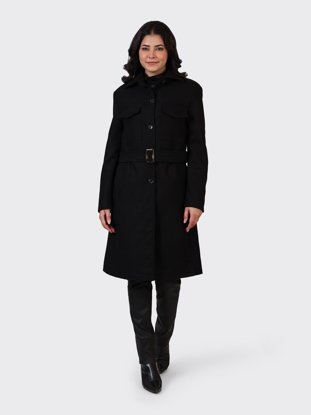 LADIES WOOLLEN JACKET-BLACK