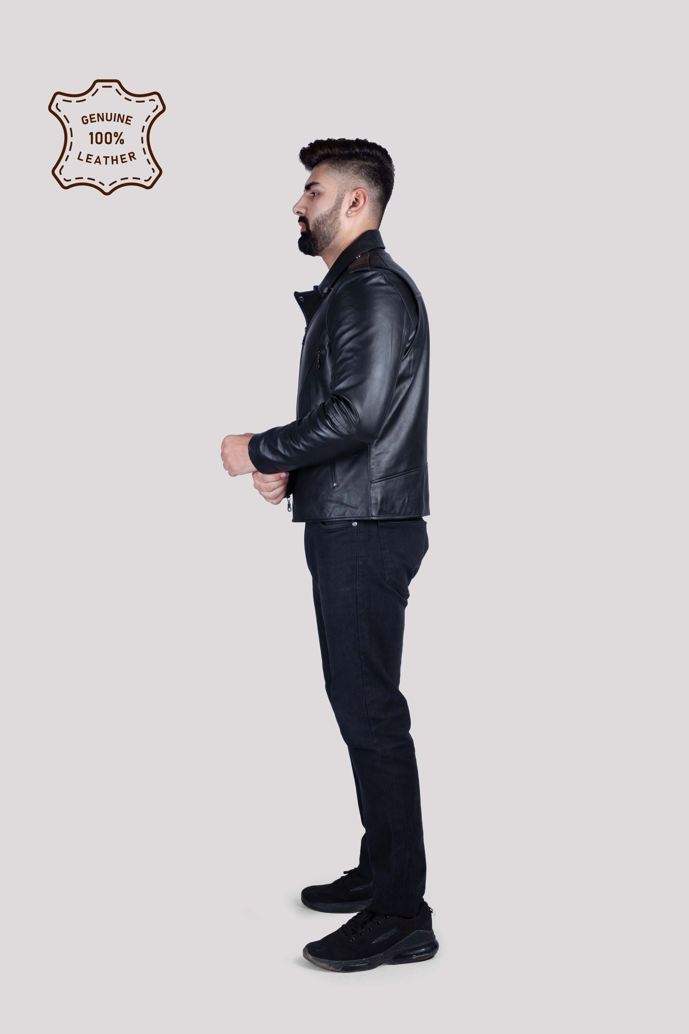 MENS BIKER LEATHER JACKET