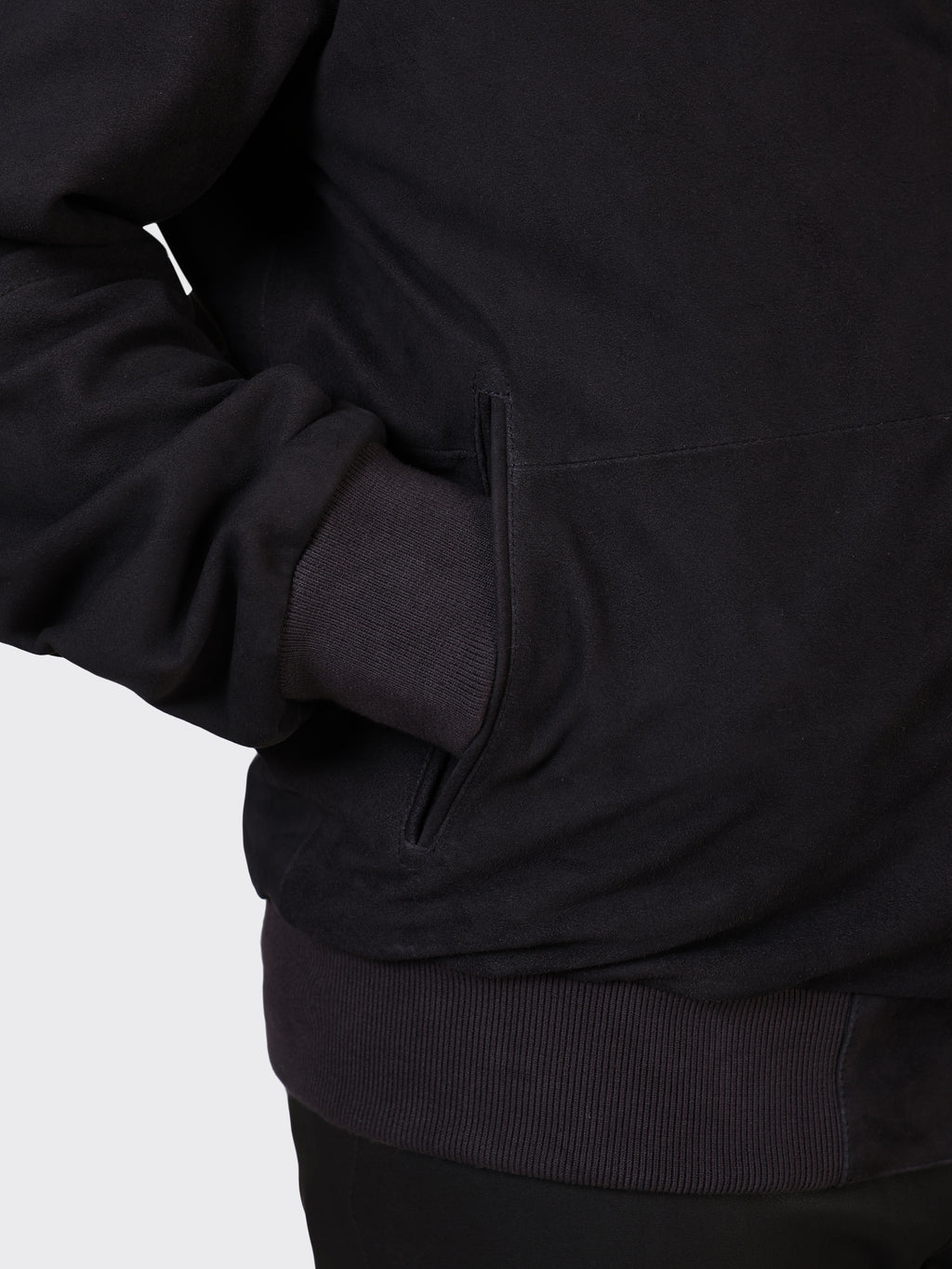 MENS COLLEGE SUEDE LEATHER JACKET-NAVY