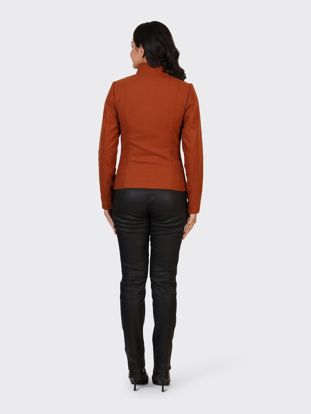 LADIES WOOLLEN JACKET-COGNAC