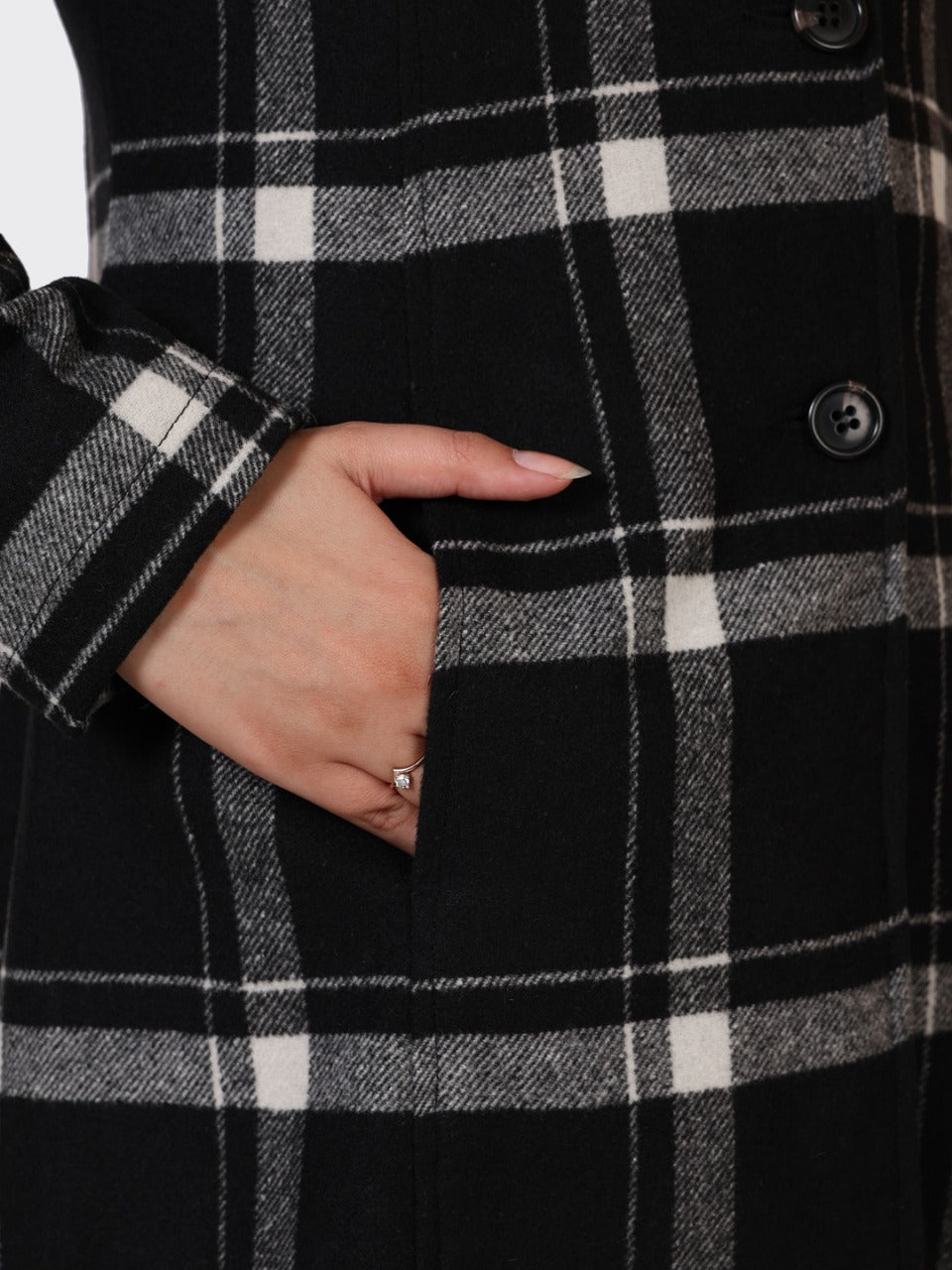 LADIES WOOLEN JACKET-CHECK