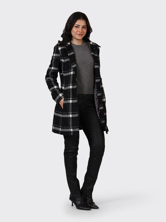 LADIES WOOLEN JACKET-CHECK