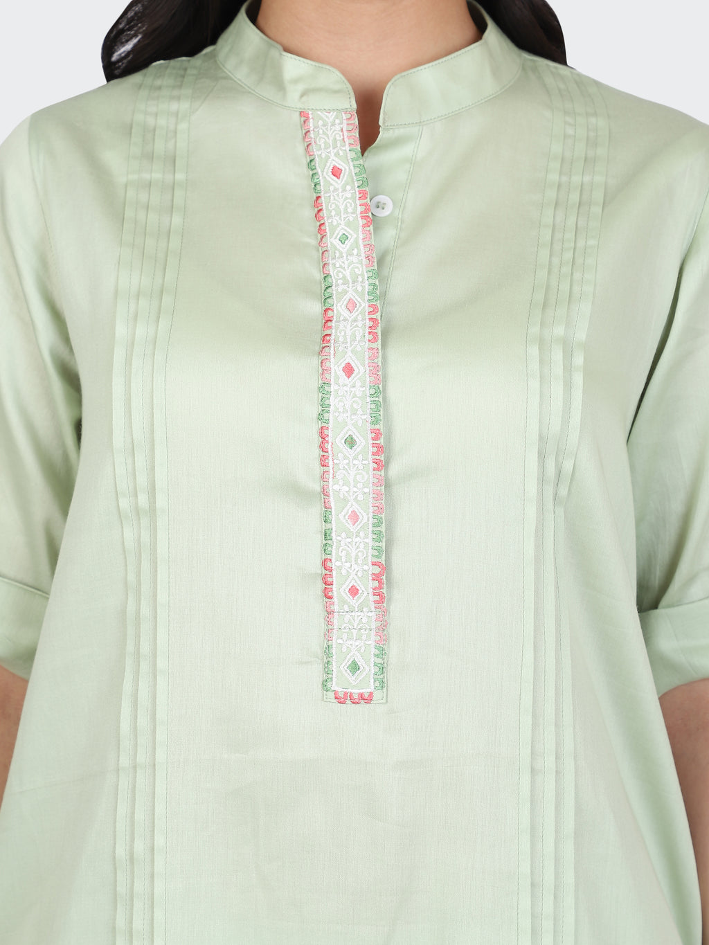 KURTA SET FEATURING FRONT EMBROIDERY AND SALWAR