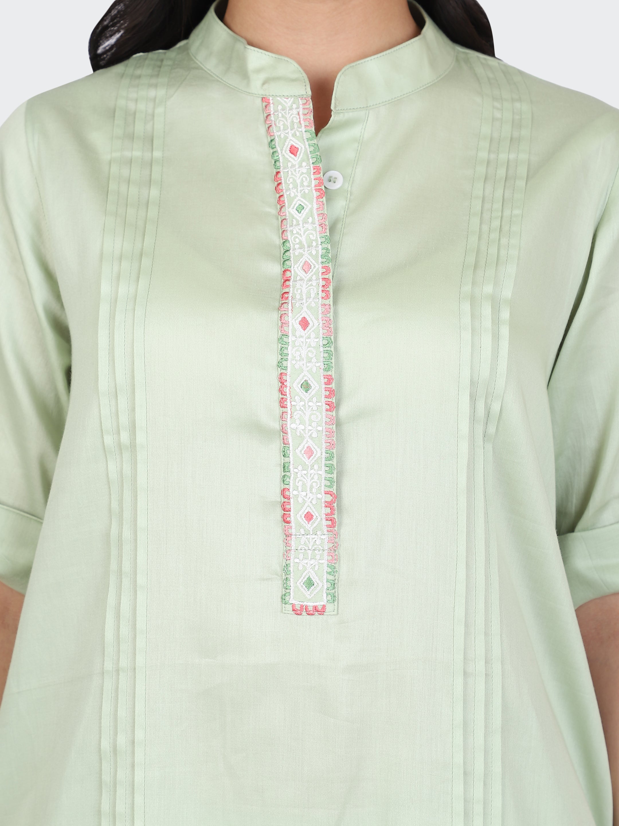 KURTA SET FEATURING FRONT EMBROIDERY AND SALWAR