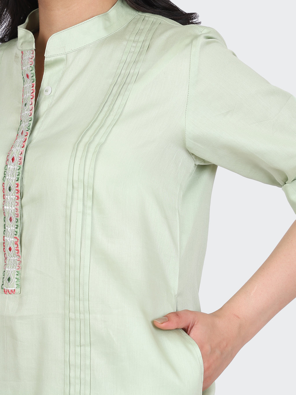 KURTA SET FEATURING FRONT EMBROIDERY AND SALWAR