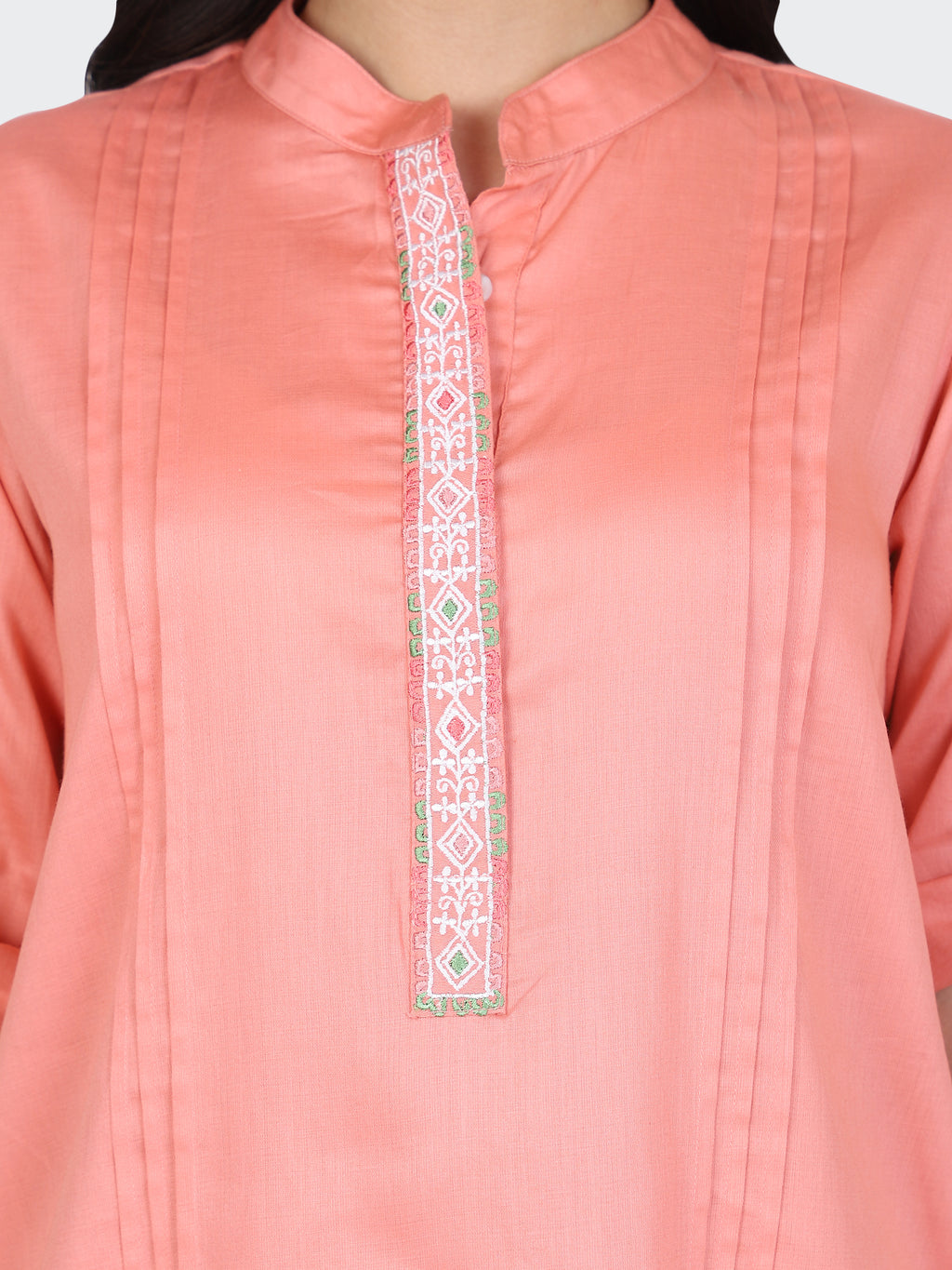 KURTA SET FEATURING FRONT EMBROIDERY AND SALWAR