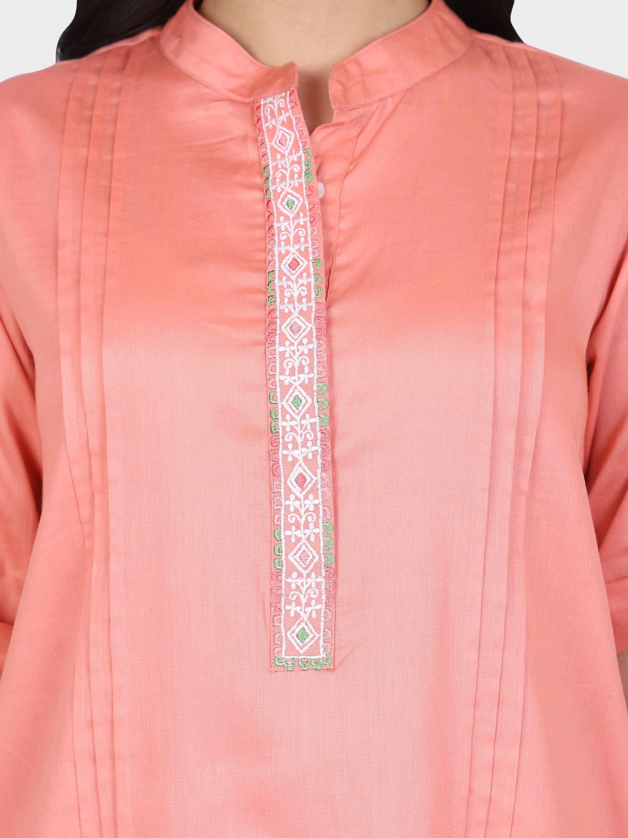 KURTA SET FEATURING FRONT EMBROIDERY AND SALWAR