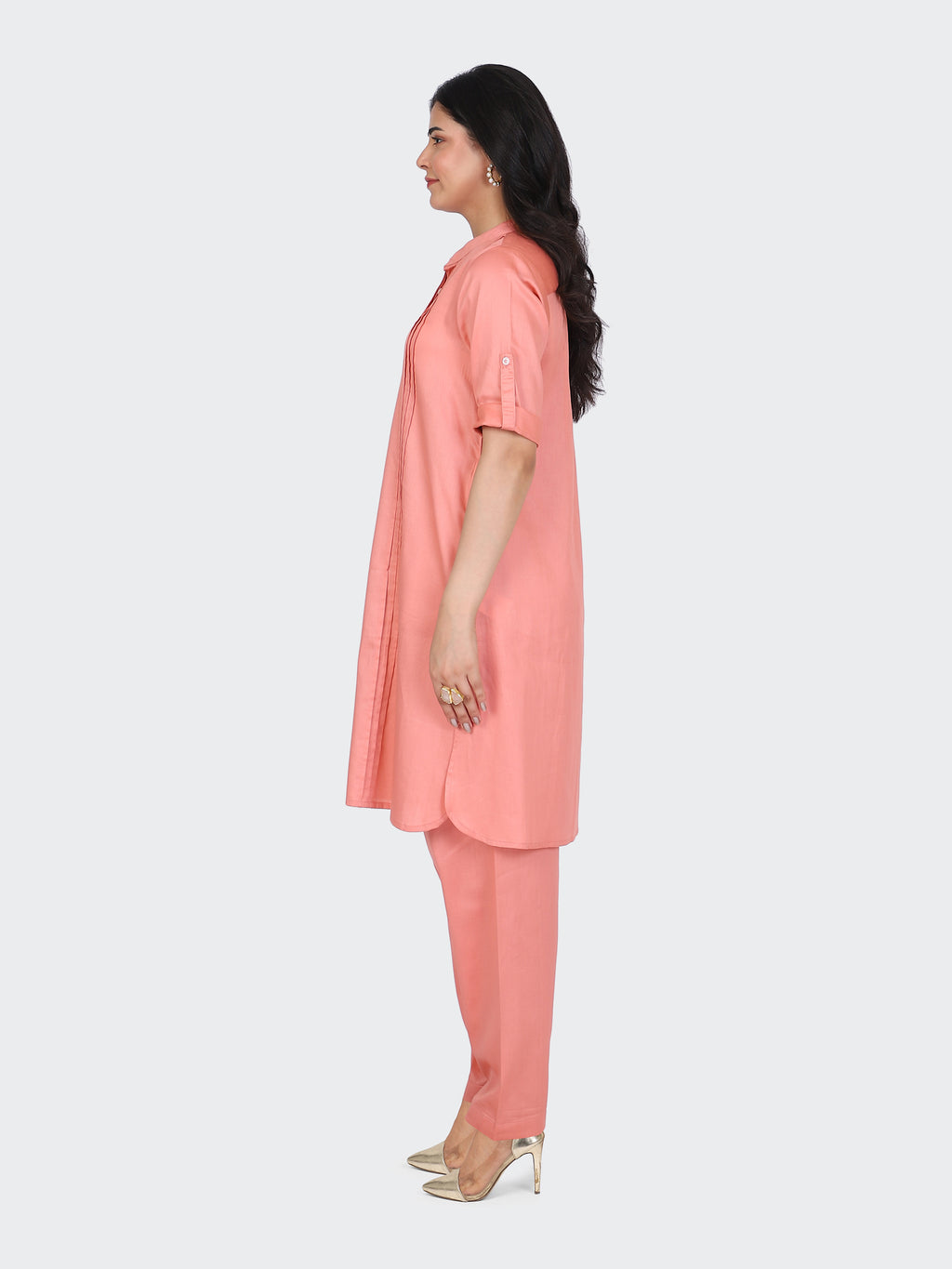 KURTA SET FEATURING FRONT EMBROIDERY AND SALWAR