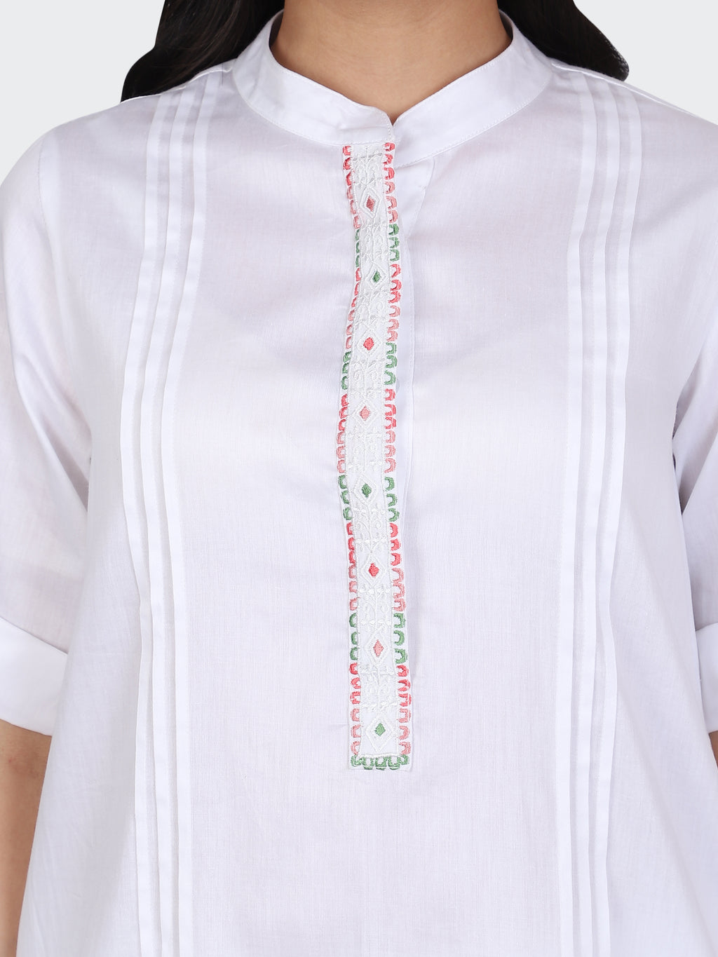 KURTA SET FEATURING FRONT EMBROIDERY AND SALWAR